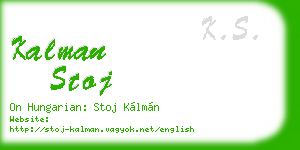kalman stoj business card